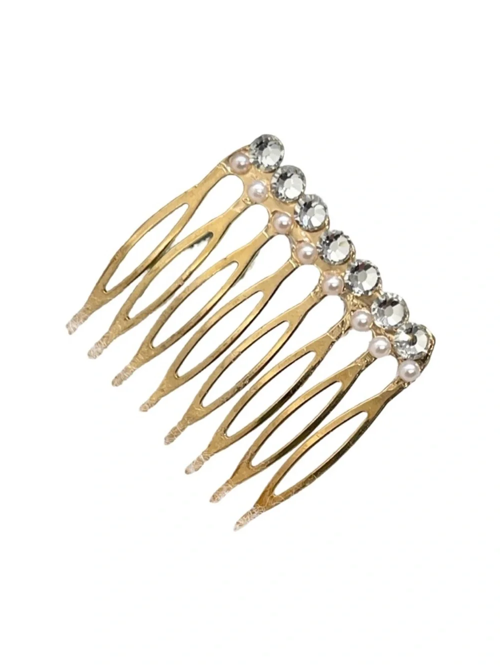 Gold Hair Comb with Pearl and Crystal Accents FINAL PRICE DROP